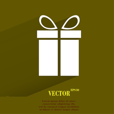 gift web icon, flat design.のイラスト素材