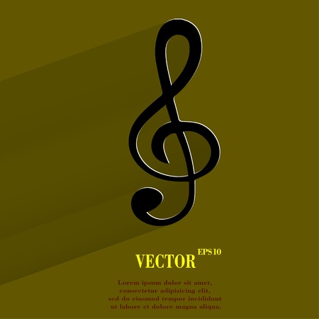 Music elements notes web icon, flat design.のイラスト素材