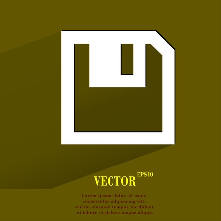 floppy disk. Flat modern web button with long shadow and space for your text. のイラスト素材