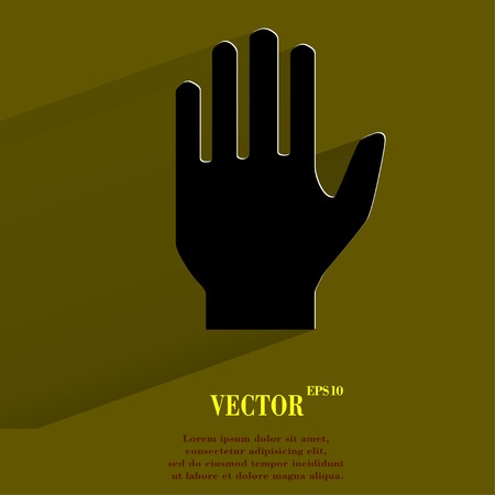 Stop. hand Flat modern web button with long shadow and space for your text. のイラスト素材