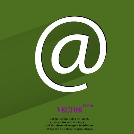 commercial at. Flat modern web button with long shadow and space for your text. のイラスト素材