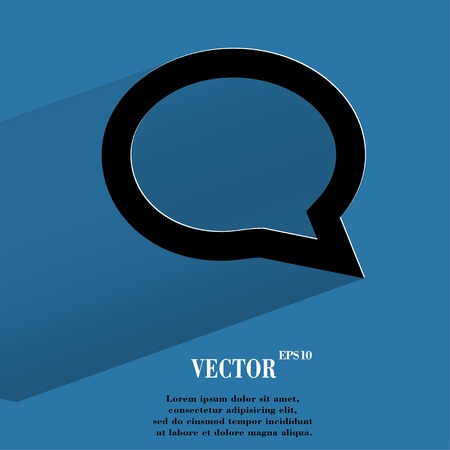 cloud thoughts. Flat modern web button with long shadow and space for your text.のイラスト素材