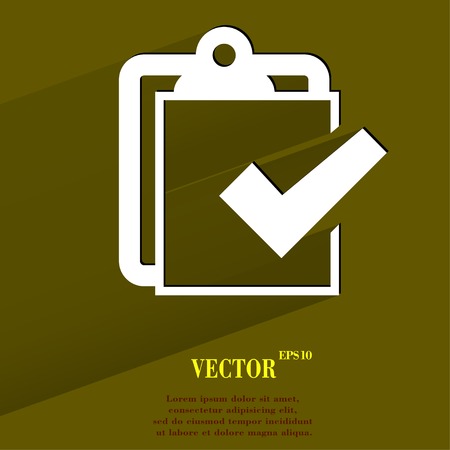 Notepad paper Documents. Flat modern web button with long shadow and space for your text. のイラスト素材