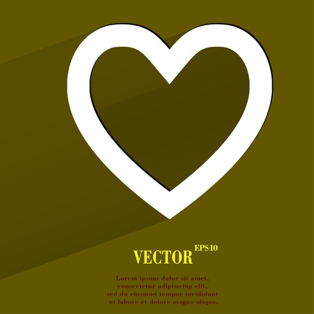 Heart. Flat modern web button with long shadow and space for your text. Vector. のイラスト素材