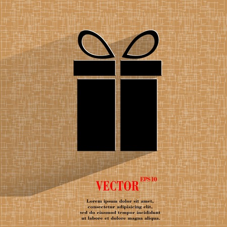 gift web icon on a flat geometric abstract background  のイラスト素材