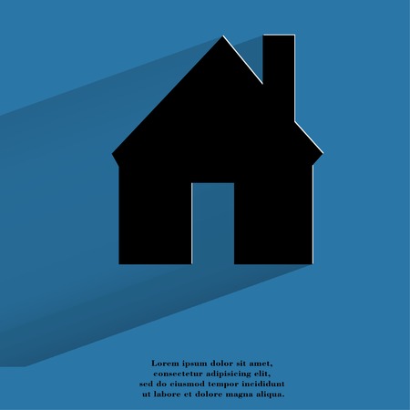 Home. Flat modern web button with long shadow and space for your text. . の写真素材