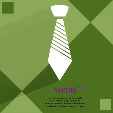 Hipster tie. Flat modern web button  on a flat geometric abstract background  Vector.  のイラスト素材