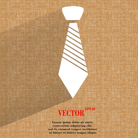 Hipster tie. Flat modern web button  on a flat geometric abstract background  Vector.  のイラスト素材