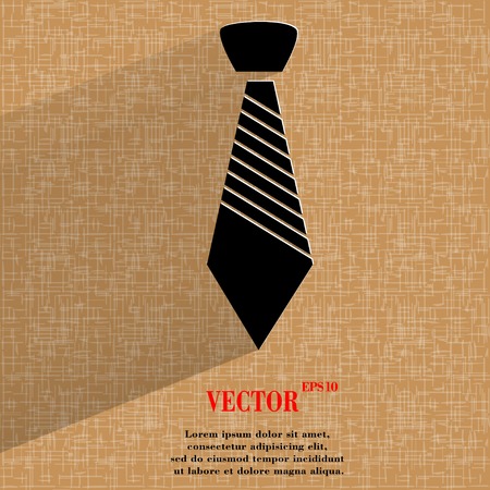 Hipster tie. Flat modern web button  on a flat geometric abstract background  Vector.  のイラスト素材