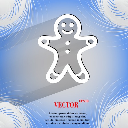 Gingerbread. Flat modern web button   on a flat geometric abstract background Vector.  のイラスト素材