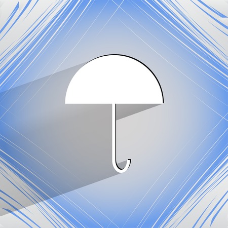 Umbrella. Flat modern web button  on a flat geometric abstract background  Vector.  のイラスト素材