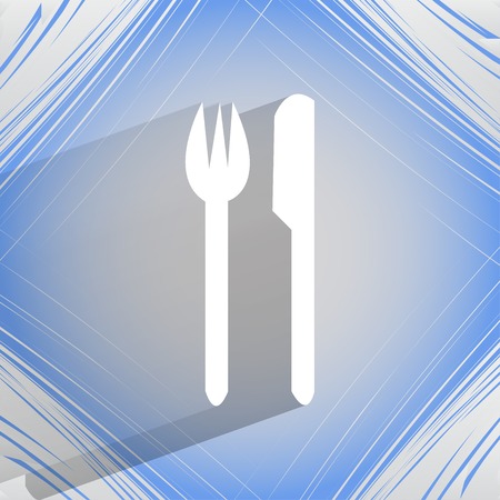 cutlery, knife, fork Flat modern web design on a flat geometric abstract background Vector.  のイラスト素材
