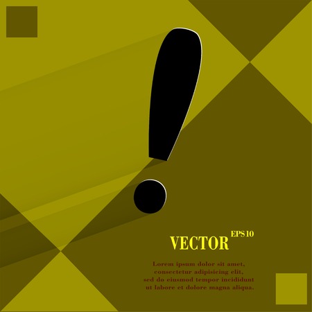 The exclamation point. Flat modern web design on a flat geometric abstract background Vector.  のイラスト素材