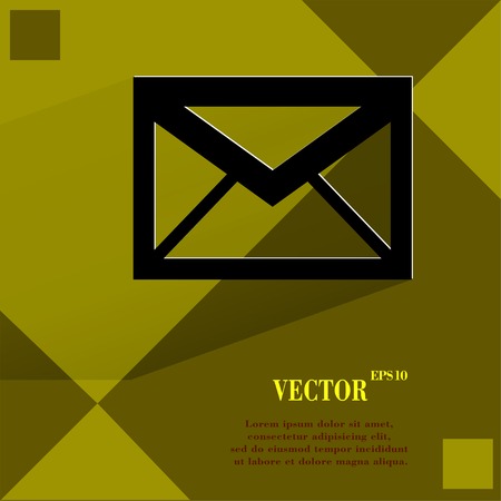 mail. envelope.  Flat modern web design on a flat geometric abstract background Vector.  のイラスト素材
