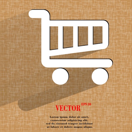 Shopping basket. Flat modern web design on a flat geometric abstract background Vector.  のイラスト素材