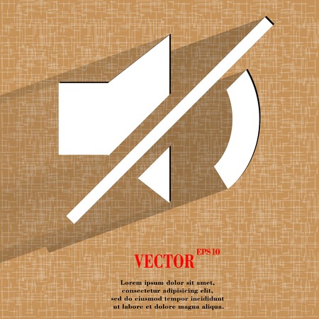 Mute sound. Flat modern web design on a flat geometric abstract background Vector.  のイラスト素材