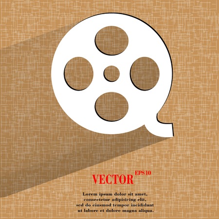 Film icon. flat modern design on geometric abstract background. Vector.  のイラスト素材