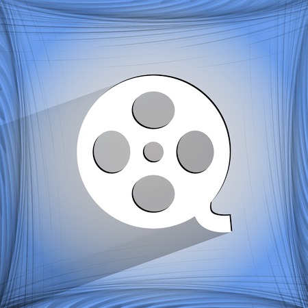 Film icon. flat modern design on geometric abstract background. Vector.  のイラスト素材