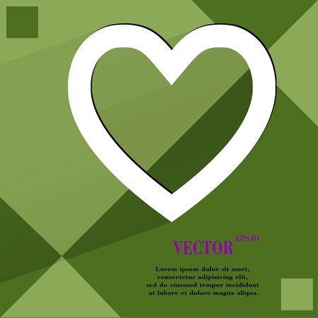 Heart. Flat modern web design on a flat geometric abstract background Vector.  のイラスト素材