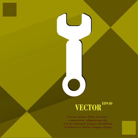 Wrench. tool to work Flat modern web design on a flat geometric abstract background Vector.  のイラスト素材