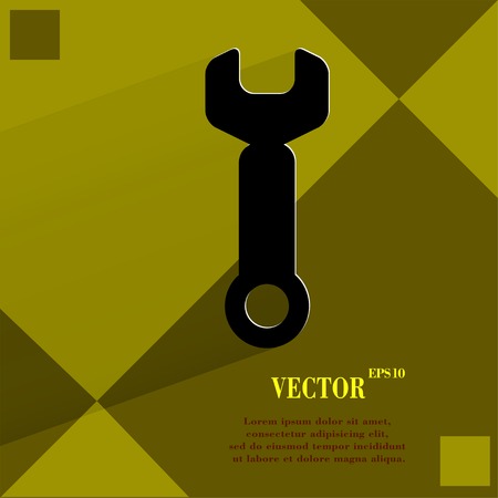 Wrench. tool to work Flat modern web design on a flat geometric abstract background Vector.     のイラスト素材