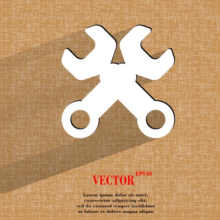 Wrench. tool to work Flat modern web design on a flat geometric abstract background Vector.  のイラスト素材