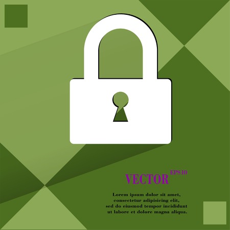 padlock. Flat modern web design on a flat geometric abstract background Vector.  のイラスト素材