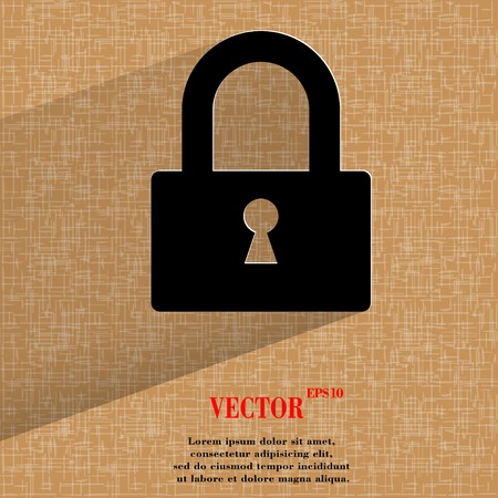 padlock. Flat modern web design on a flat geometric abstract background Vector.  のイラスト素材