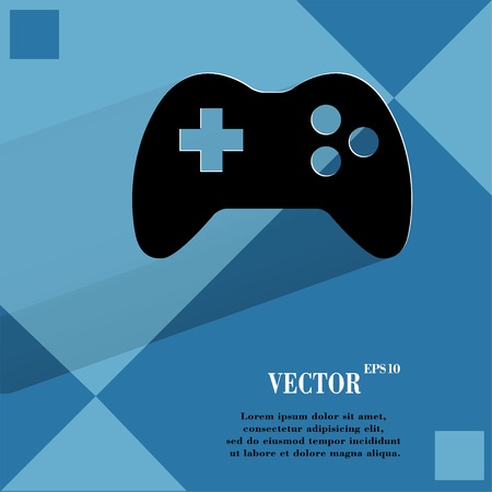 Gaming Joystick. Flat modern web design on a flat geometric abstract background Vector.  のイラスト素材