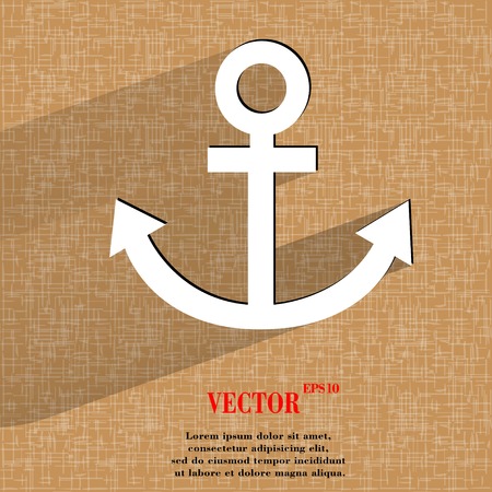 Anchor. Flat modern web design on a flat geometric abstract background Vector.  のイラスト素材