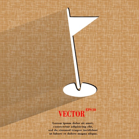 golf flag. Flat modern web design on a flat geometric abstract background Vector.  のイラスト素材