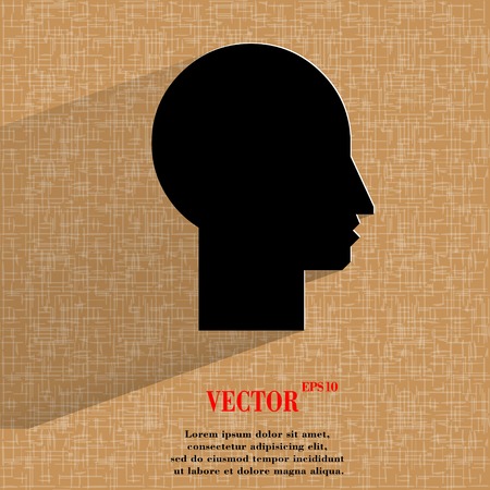 Man silhouette profile picture. Flat modern web design on a flat geometric abstract background Vector.  のイラスト素材
