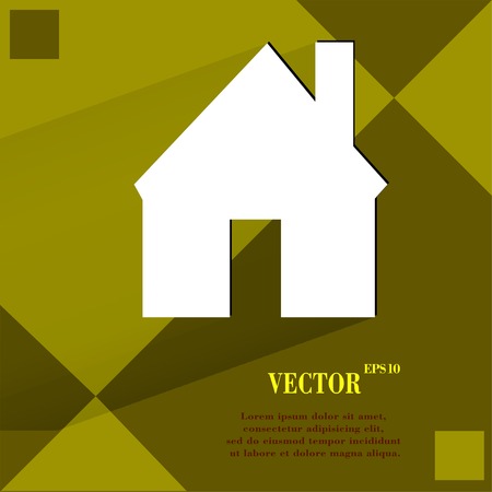 Home. Flat modern web design on a flat geometric abstract background Vector.  のイラスト素材