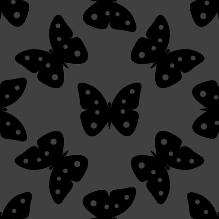butterfly web icon. flat design. Seamless gray pattern. のイラスト素材