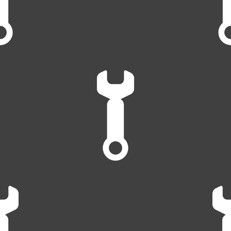 Wrench. tool to work web icon flat design. Seamless pattern. のイラスト素材