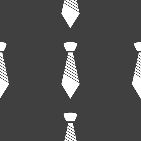 Hipster tie web icon.  flat design. Seamless gray pattern. のイラスト素材