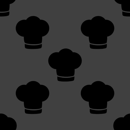 Chef cap web icon. flat design. Seamless gray pattern. のイラスト素材