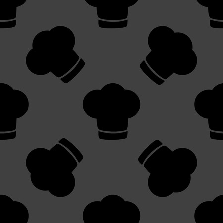Chef cap web icon. flat design. Seamless gray pattern. のイラスト素材