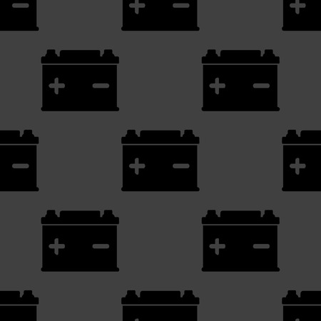 Car battery web icon. flat design. Seamless gray pattern. のイラスト素材
