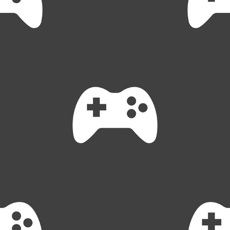 Gaming Joystick web icon. flat design. Seamless pattern. のイラスト素材