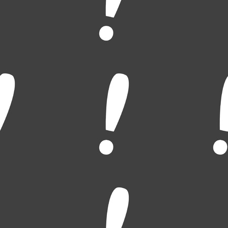 The exclamation point web icon. flat design. Seamless gray pattern. のイラスト素材