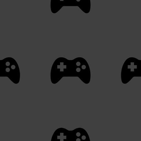 Gaming Joystick web icon. flat design. Seamless pattern. のイラスト素材