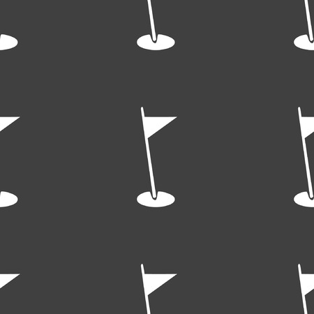 golf flag web icon. flat design. Seamless pattern. のイラスト素材