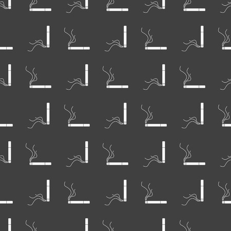 Smoking sign. cigarette flat design. Seamless gray pattern.  Vector EPS10の写真素材