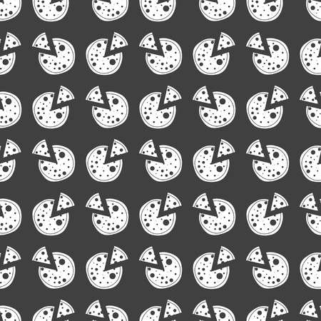 Pizza web icon. flat design. Seamless gray pattern. Vector EPS10の写真素材