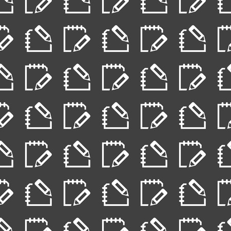 Notepad paper Documents web icon. flat design. Seamless pattern. Vector EPS10の写真素材