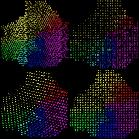 set of Abstract colorful of numbers with place for your textのイラスト素材