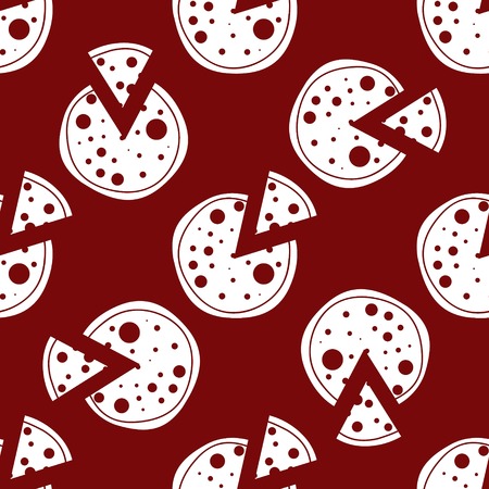 Pizza web icon. flat design. Seamless gray pattern.の写真素材
