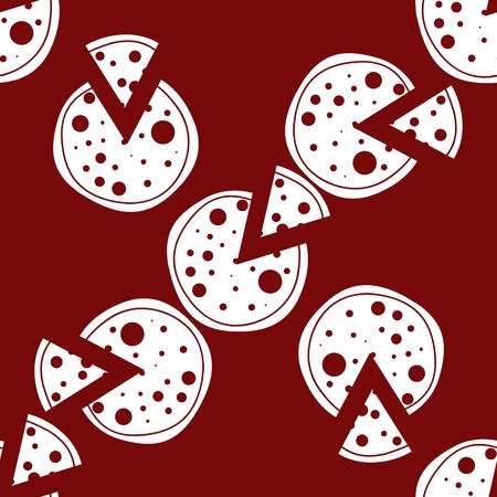 Pizza web icon. flat design. Seamless gray pattern.の写真素材