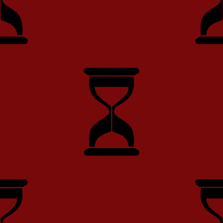 Sand clock Glass timer web icon. flat design. Seamless gray pattern.